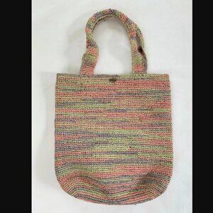 Callanan Handbag Crocheted Knit Multi Colored Tote